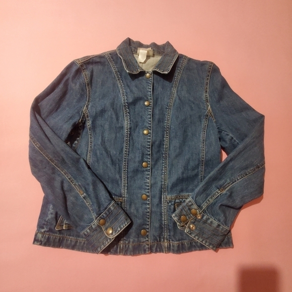 Jones New York Jackets & Blazers - Vintage 1990s 90s Jean Jacket Snaps Jones New York